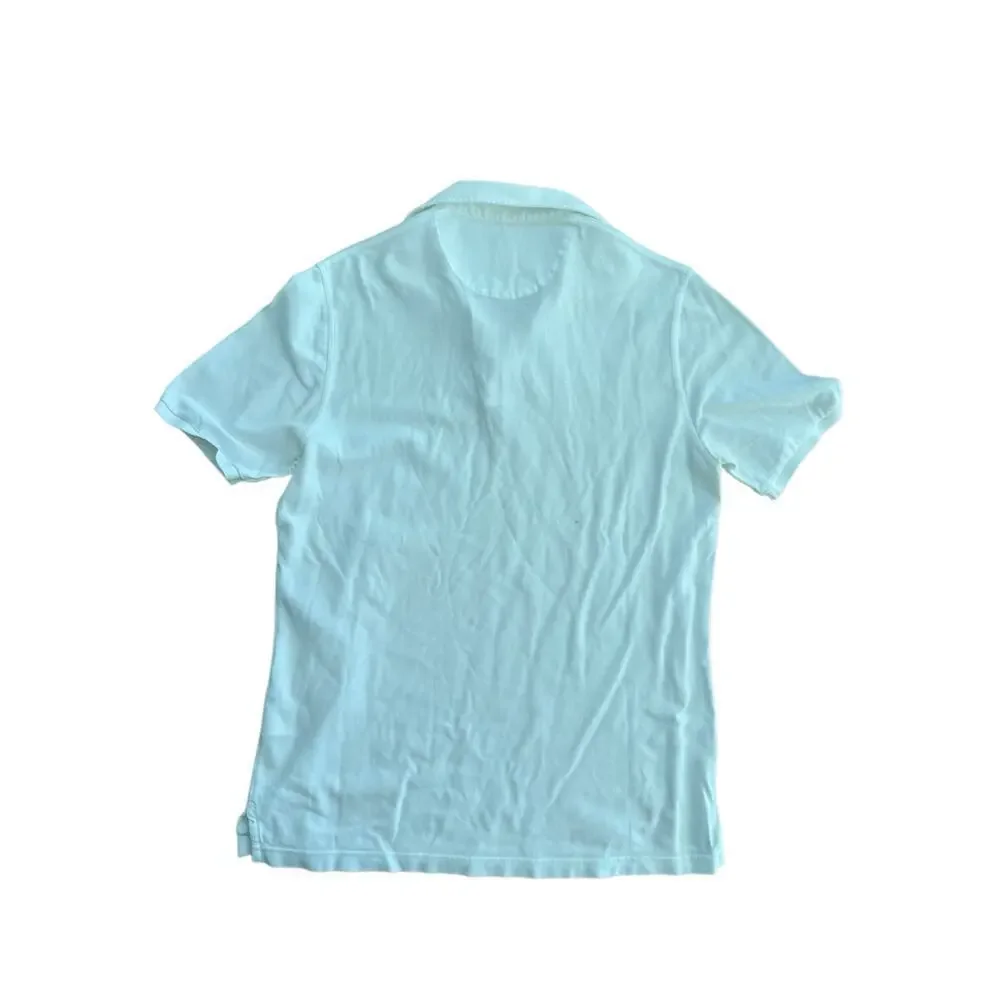 Fedeli Men's White Short Sleeves Button Up Dusty Terry Polo Shirt Size 50 - Picture 3 of 6